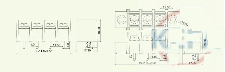 KF65S/65SM 11 мм барьерные клеммные колодки шаг 9 5 Латунный разъем 300 В 30A terminal block 30a terminal blockconnector block