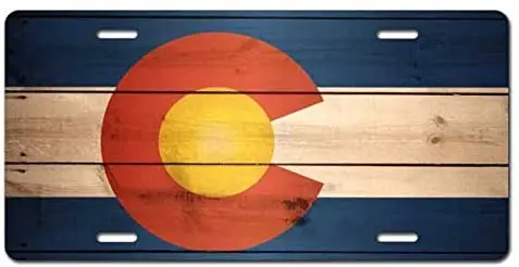 

Booth Eddie Colorado Flag US State Wood Art Car Accessories Metal License Plate Tin SAbstract Art Octopus Art Car Accessories