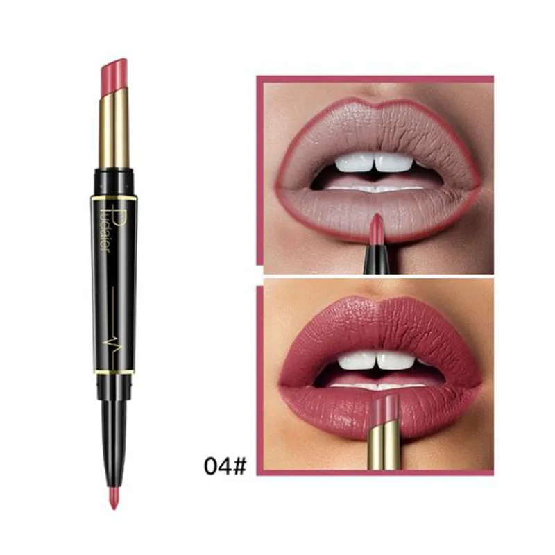 Профессиональные 2 в 1 Карандаши для губ с двойной головкой водостойкие