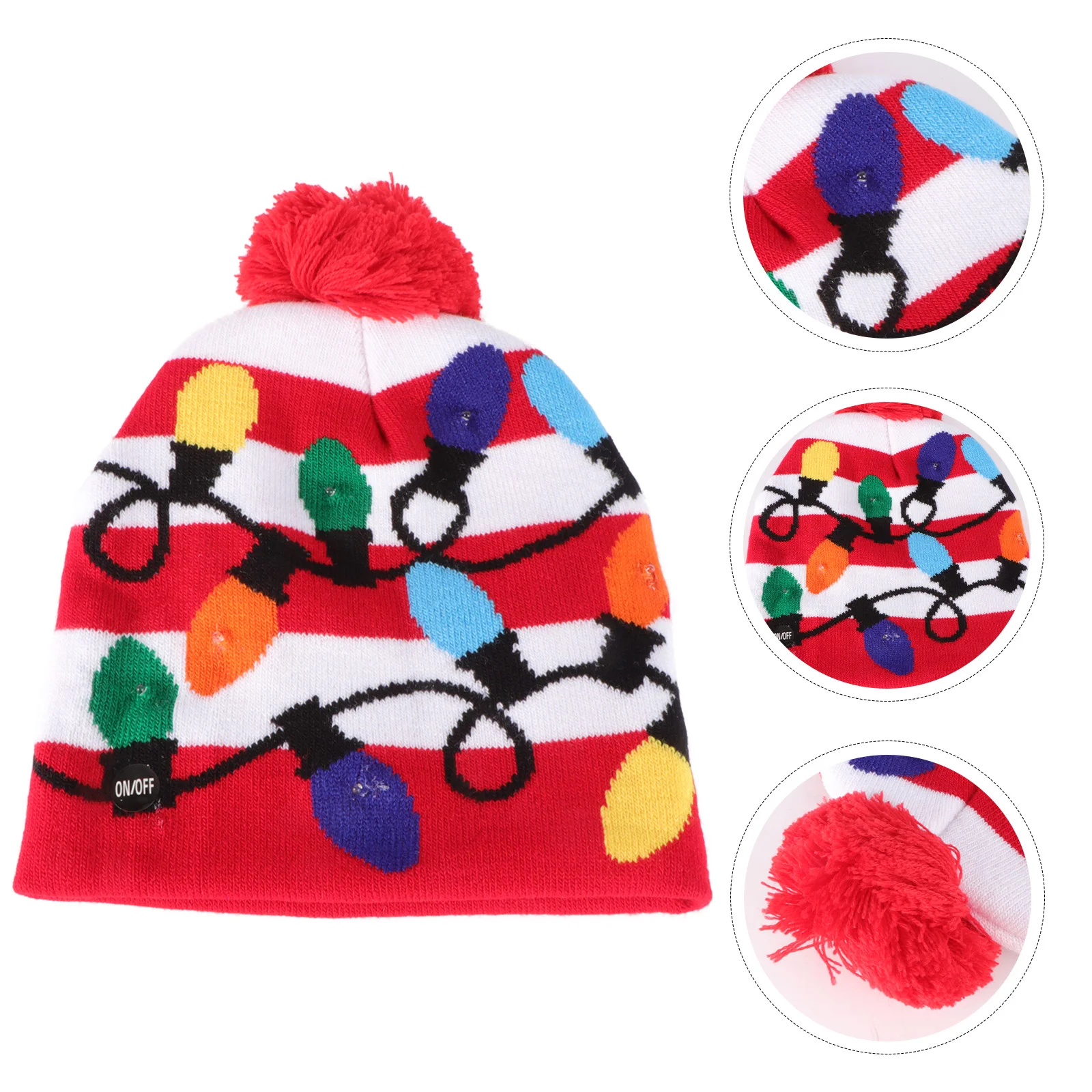 

1 шт. Рождественская вязаная шапка с светодиодом, яркая декоративная шапка с ослепляющей лампой