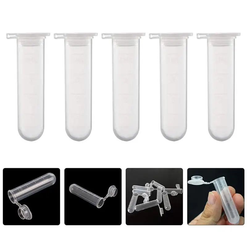 

50pcs 5ml Science Laboratory Centrifuge Tubes Test Snap Lid Experiment Tubes
