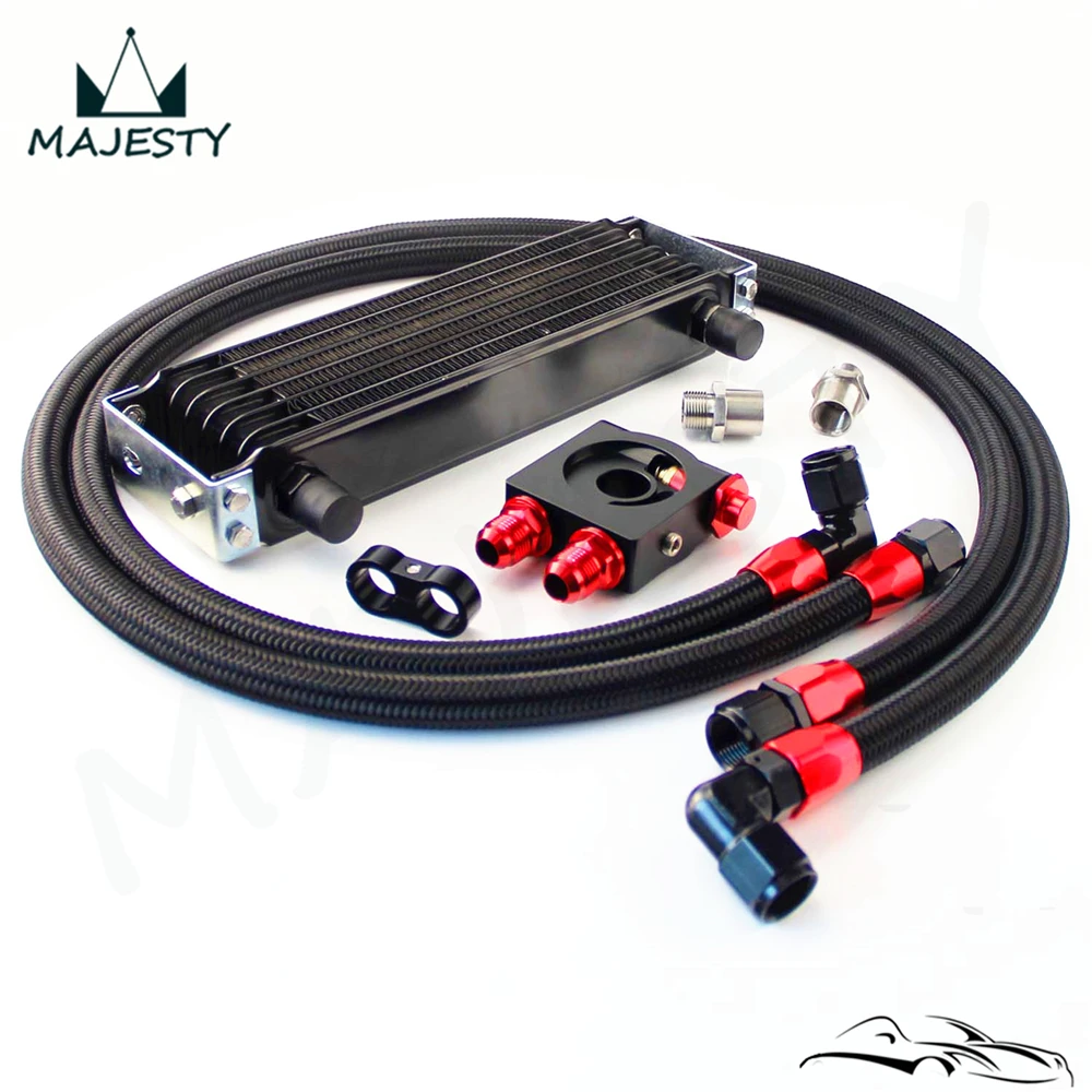 

Universal AN10 trust 7 row oil cooler + thermostat Sandwich Plate kit