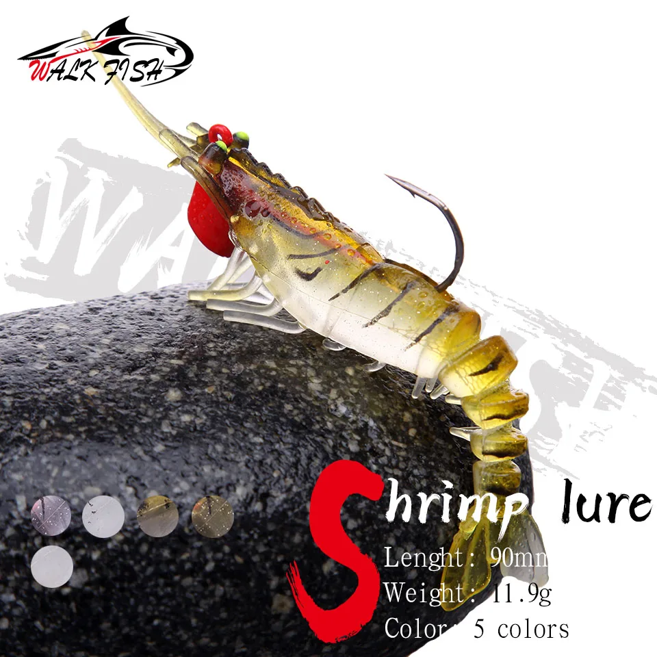 WALK FISH 1 шт. мягкие рыболовные приманки в виде креветки Искусственные Креветки для