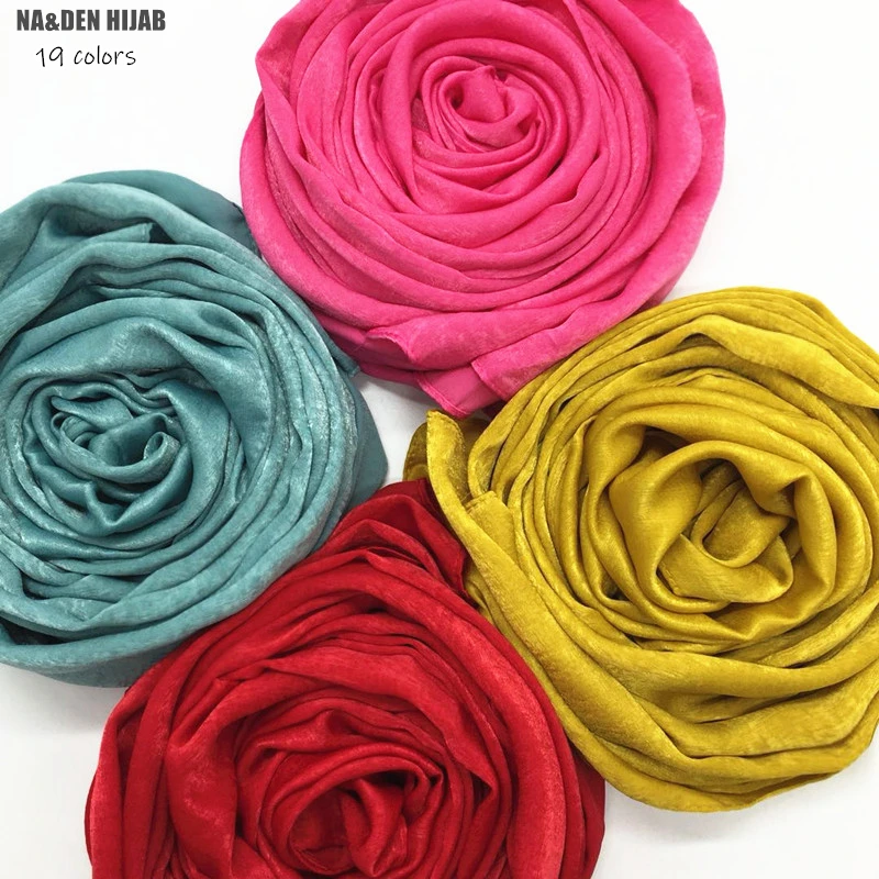 

Hot Sale (100pcs Fashion elegant Luxury simple cotton silk plain color scarf shawl women pashmina muslim wraps