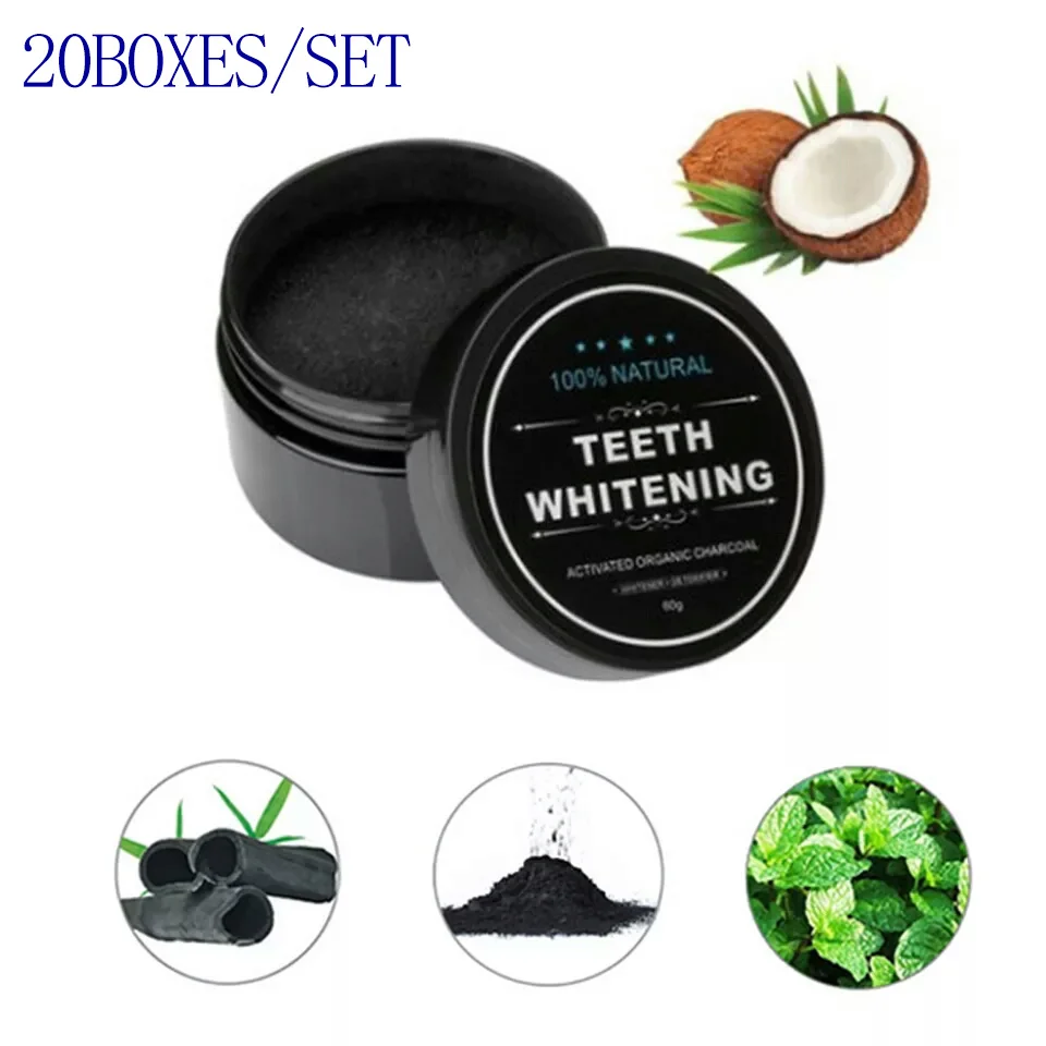 

20boxes/set Wholesale Teeth Whitening Powder Oral Care Charcoal Powder Natural Activated Charcoal Teeth Whitener Droshipping
