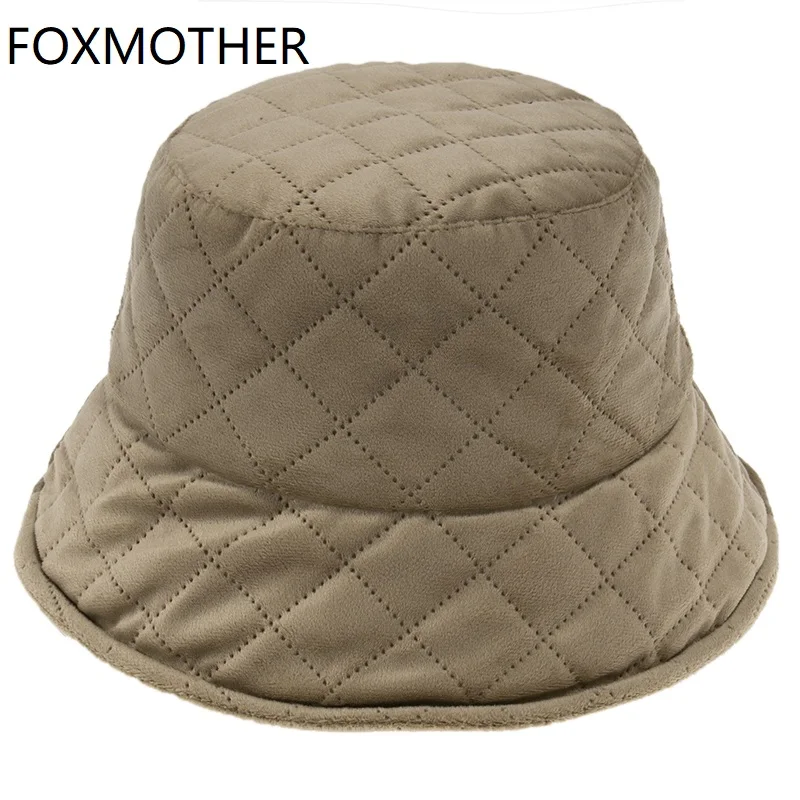 

Панама FOXMOTHER, черная, теплая, для улицы, рыбалки, Вельветовая, в клетку, зимняя, 2020