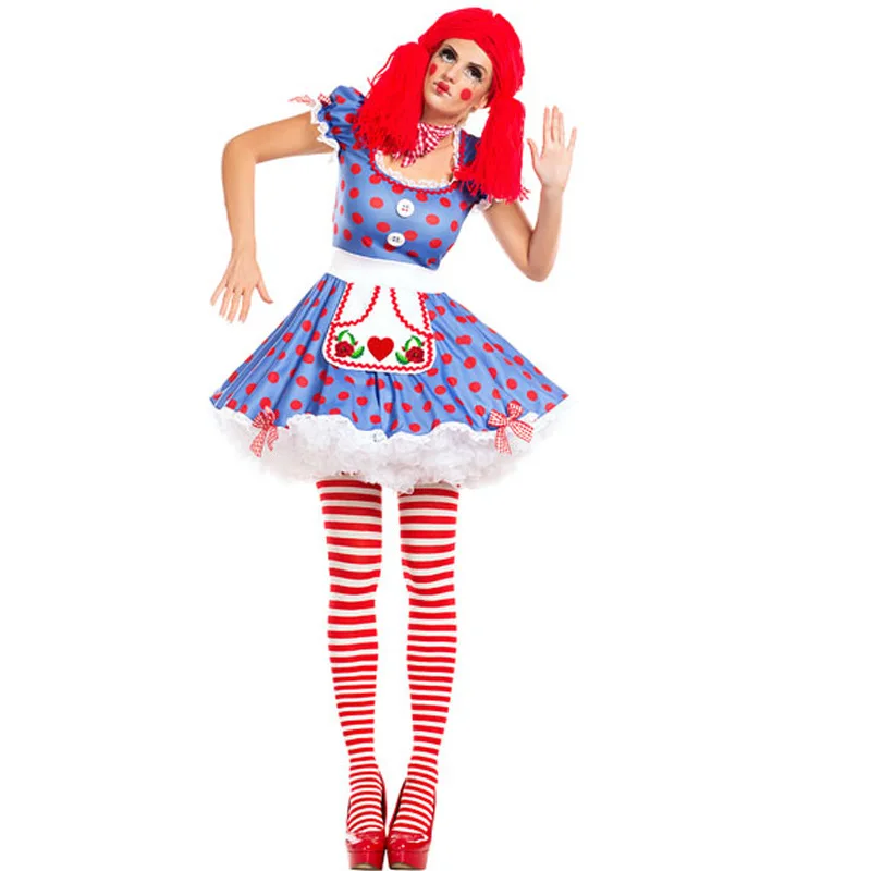 Fashion New Code-based Halloween Circus Performance Clothing Clown Role-playing Adult Female Magician Stage Wear | Тематическая