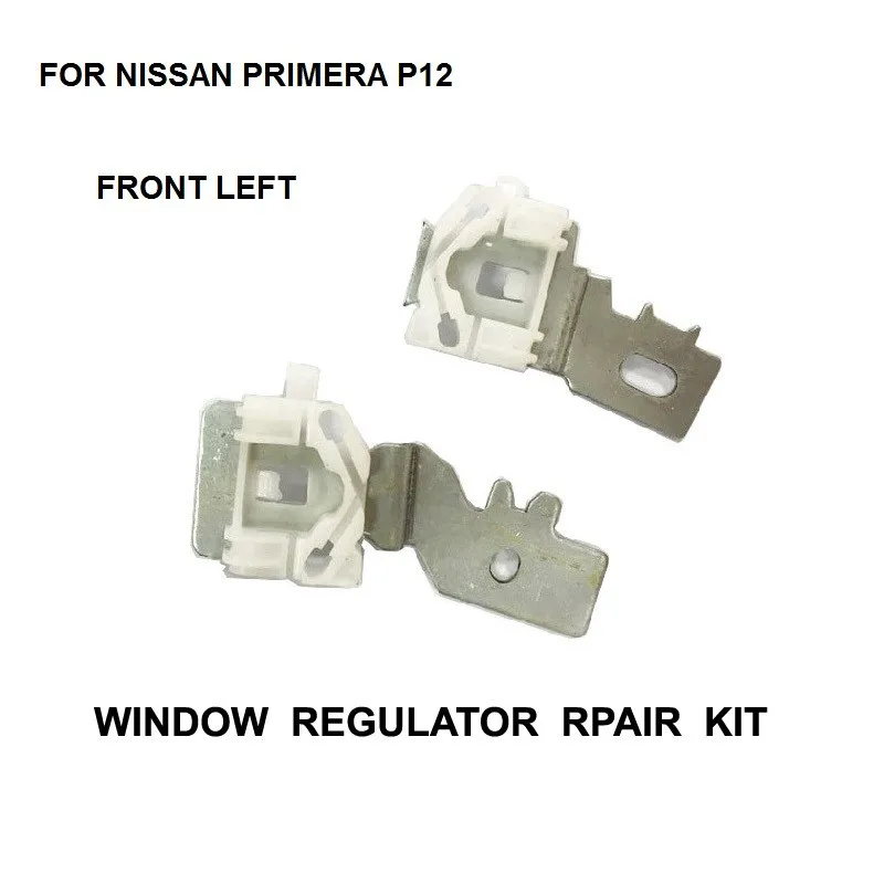 CLIPS de hierro para NISSAN PRIMERA P12, KIT de reparación de regulador de ventana eléctrica, CLIP deslizante, delantero izquierdo, 2002-2007, 2 piezas