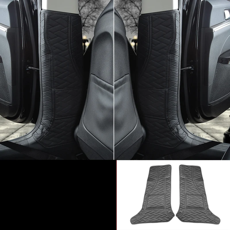 

Lsrtw2017 Fiber Leather Car Door Post Cover Anti-kick Protector for Kia K5 Optima 2020 2021 Interior Accessories Auto Styling