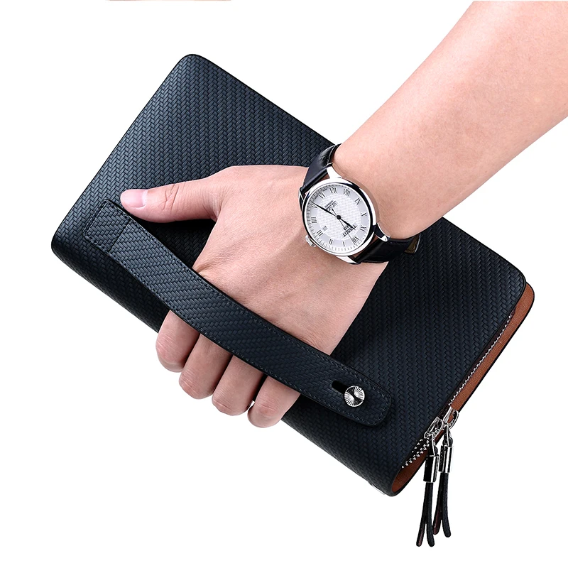 Сумка клатч WILLIAMPOLO для мужчин большой бумажник из натуральной кожи дорожная