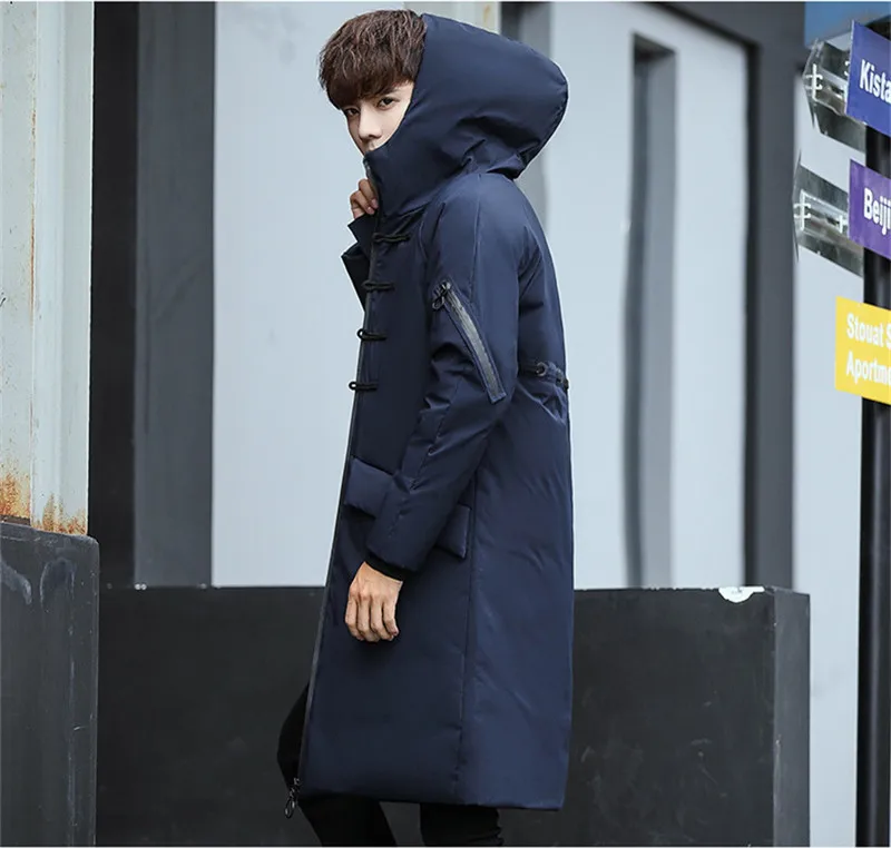 

2020 New Men's Down Jacket Thick Long Winter Coat Men Causual Slim Parka Hooded Mens Outwear 3XL Chaquetas Hombre
