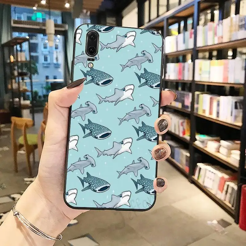 

Cartoon anomal ocean Sharks Phone Case For Huawei honor Mate P 10 20 30 40 i 9 8 pro x Lite smart 2019 nova 5t