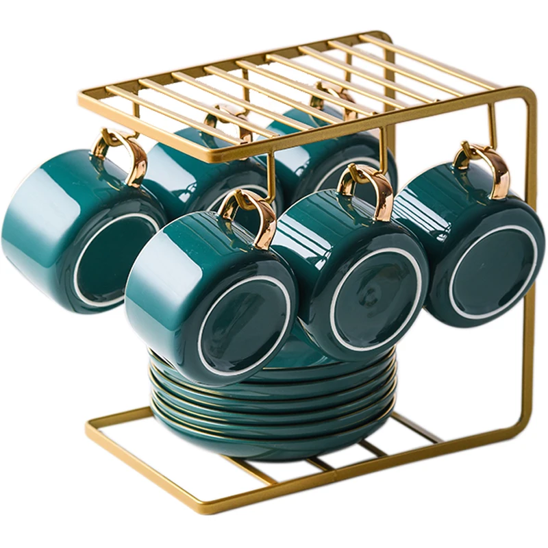 

Ceramic coffee cup set European style small luxury light luxury cup household simple afternoon tea set northern Europe elegant