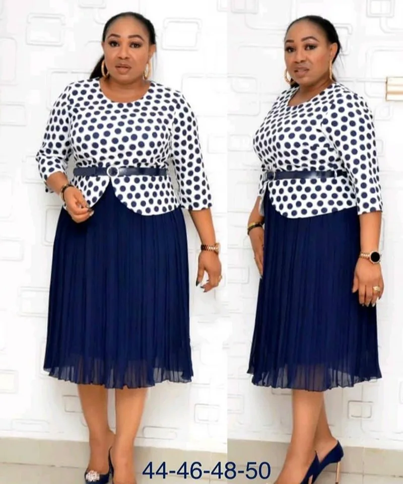 Осенняя элегантная африканская женская одежда большого размера с принтом из