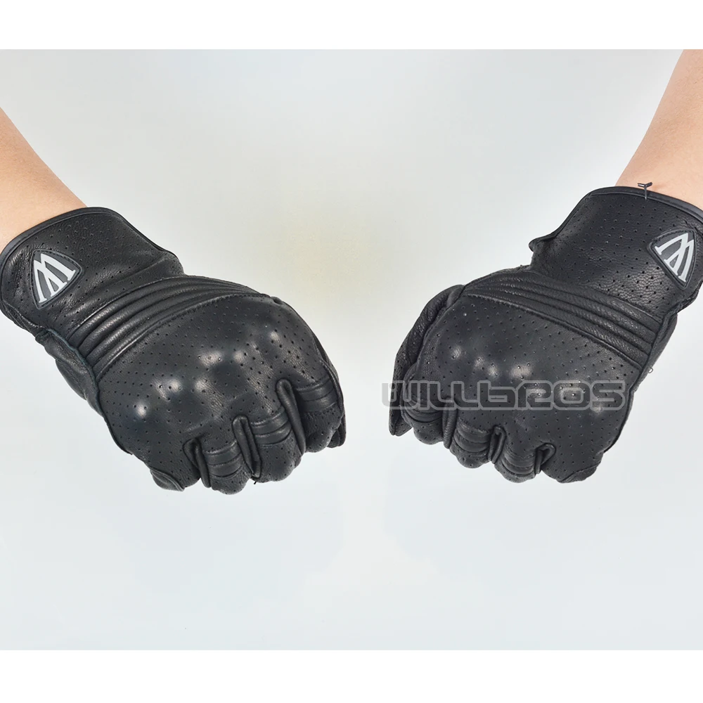 Перчатки Willbros из натуральной кожи перфорированные летние Мотоциклетные