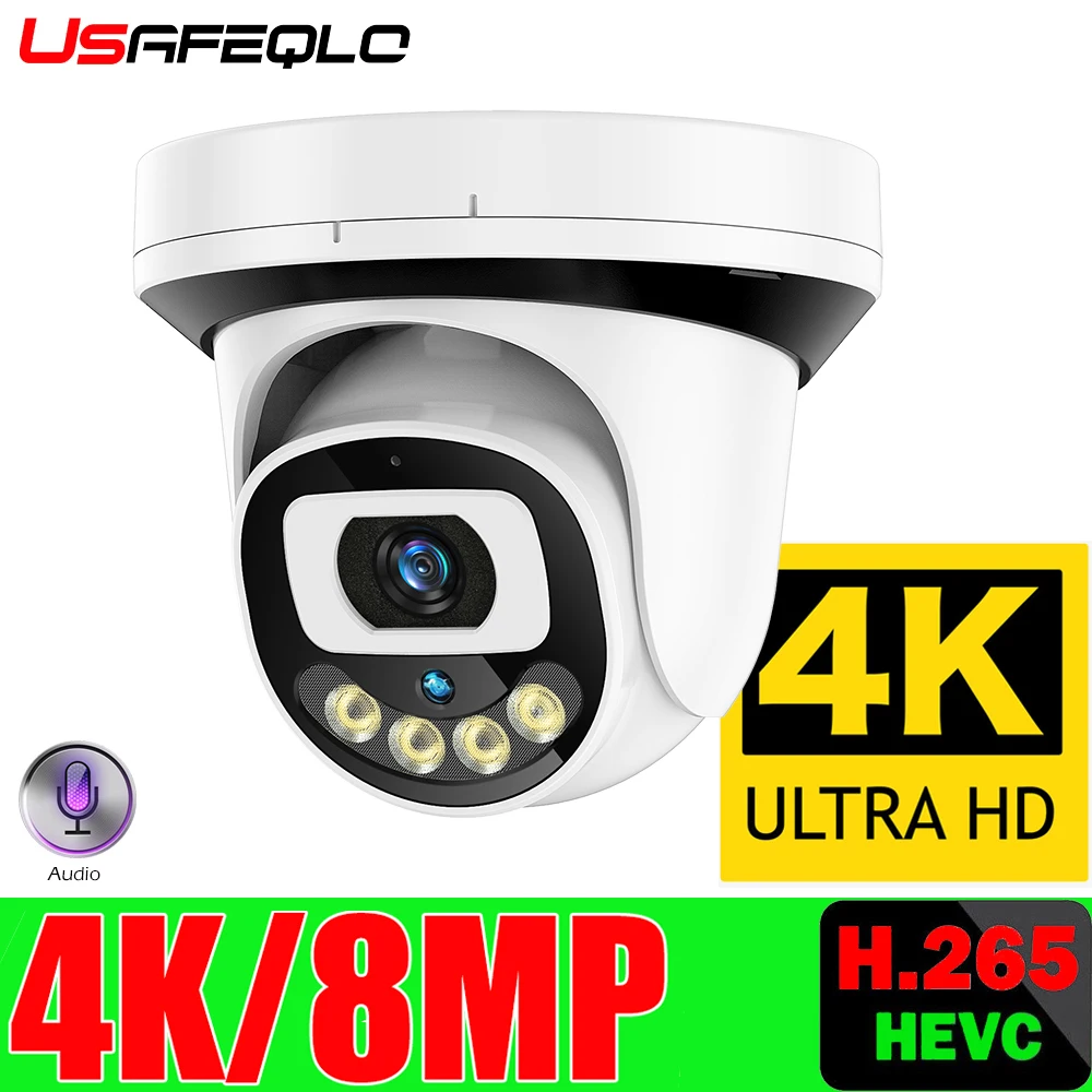 8MP 4K IP Камера POE H.265 Onvif Пластик Крытая купольная камера видеонаблюдения Ночное