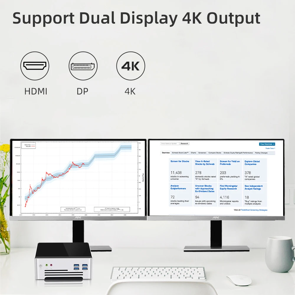 Billig YCSD Mini Pc Intel Core I7 7820HQ I5 Linux Thin Client Desktop Computer Beste Industrielle Komputer Windows 10 8 Minipc Dual Lan 4K