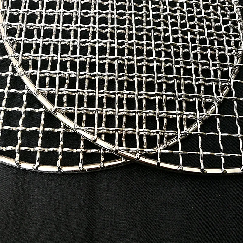 304 Stainless Steel round BBQ Grill Mesh Home Roast Nets Bacon Tool Iron barbecue accessories non-stick Mat Grid |