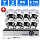 Сетевая система видеонаблюдения 4K POE, купольная камера видеонаблюдения с распознаванием лица, Комплект охранной системы, 8-канальный сетевой видеорегистратор, комплект IP-камер 8 Мп XMEYE