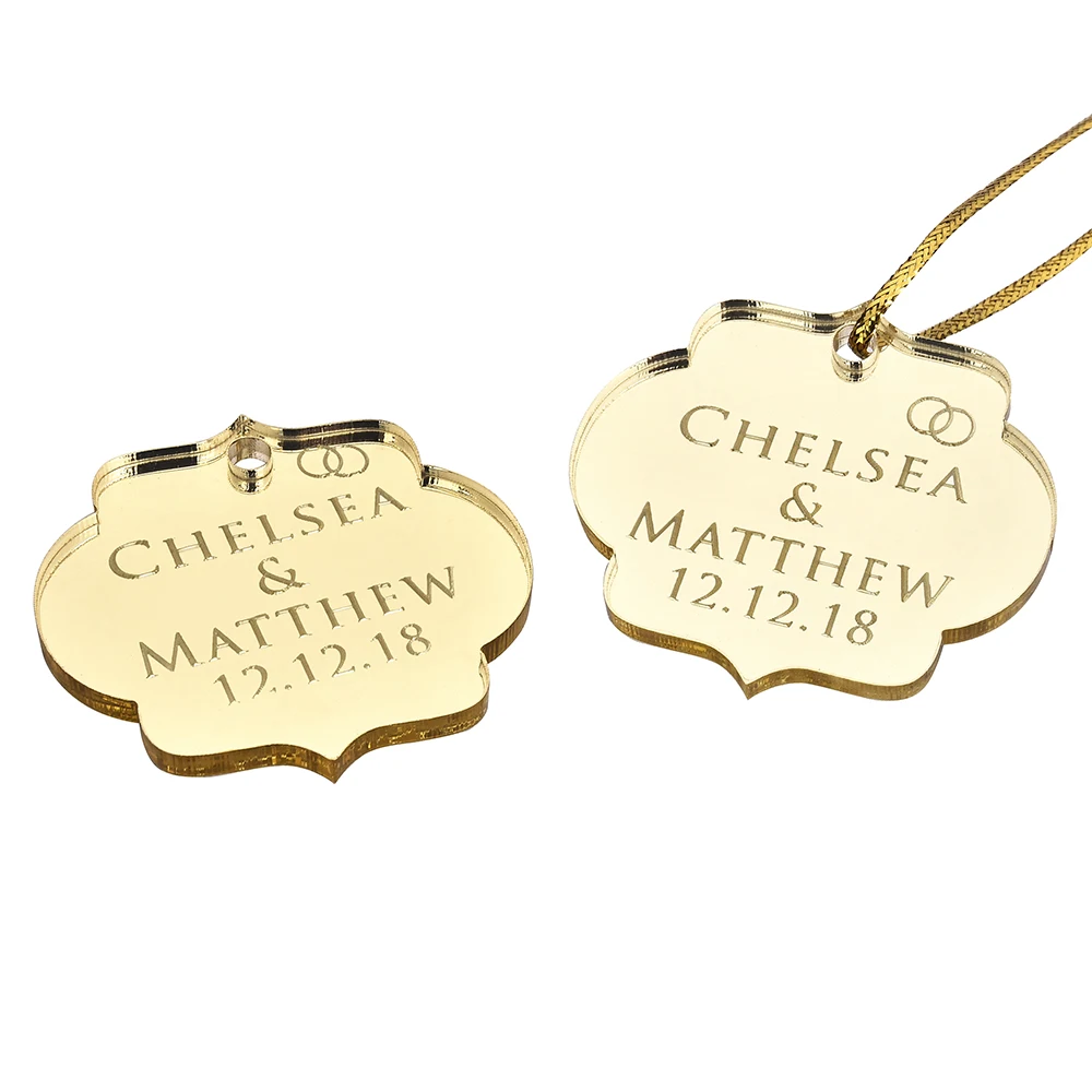 Гравированное зеркало из розового золота 30 шт. индивидуальное гравированное с