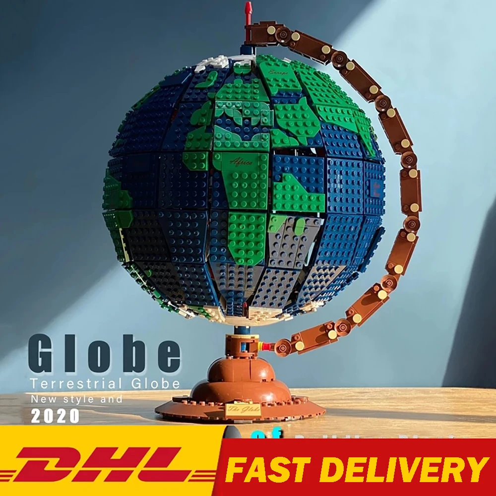 DHL мс Творческий идея серии вращающийся глобус Модель Набор строительных блоков
