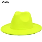 Фетровая Шляпа Унисекс, зимняя флуоресцентная зеленая, регулируемая по цвету шляпа, 2021, фетровая шляпа