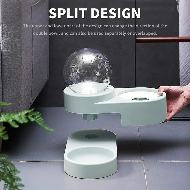 2 in 1 Multifunctional Cat Dog Feeder Automatic Gravity Water Drinking Dispenser Bubble Fountain Pet Food Feeding Bowl | Дом и сад