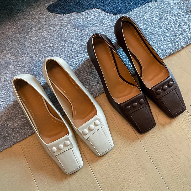 

2021 Women Pumps natural leather Ladies Shoes Spring and Autumn Genuine Leather Soft cowhide Classic comfortable high heels
