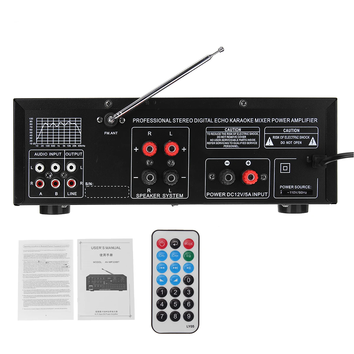 2000 Вт 5 0 bluetooth 2 канальный усилитель мощности аудио HiFi 326BT 12 В/220 В AV Amp динамик с