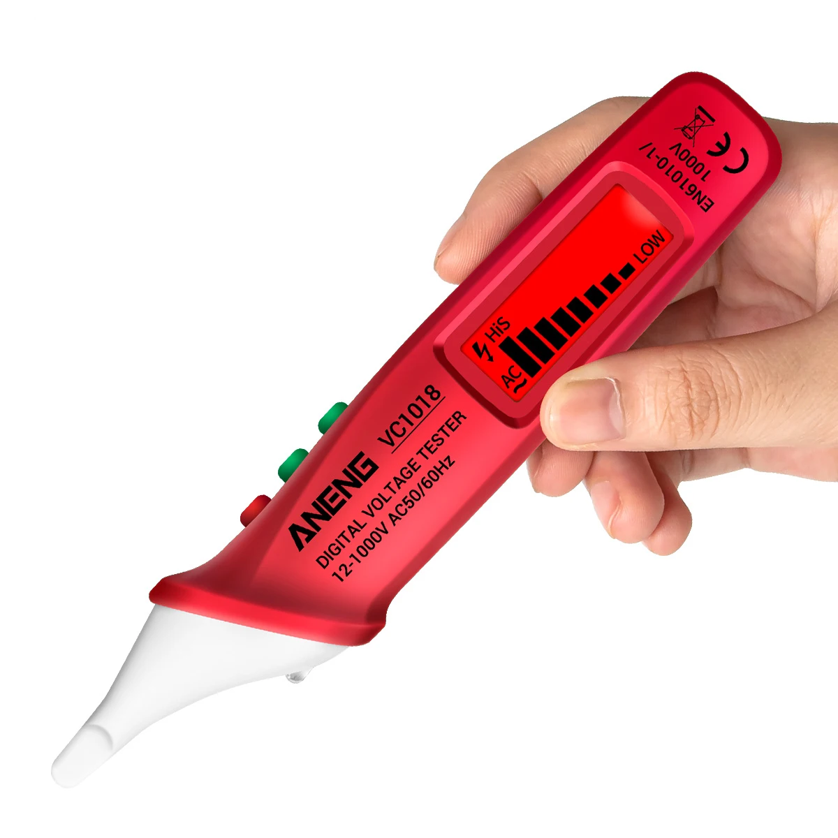 

ANENG VC1018 Non-contact Electric Continuity Battery Test Pencil LCD Digital Voltage Tester 12V-1000V Multifunctional Pen Tester