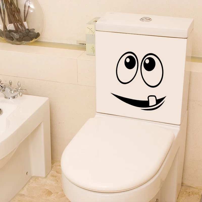 

Funny tooth smiley face Toilet/Wall sticker for bathroom cupboard decoration home decals waterproof vinyl stickers waterproof