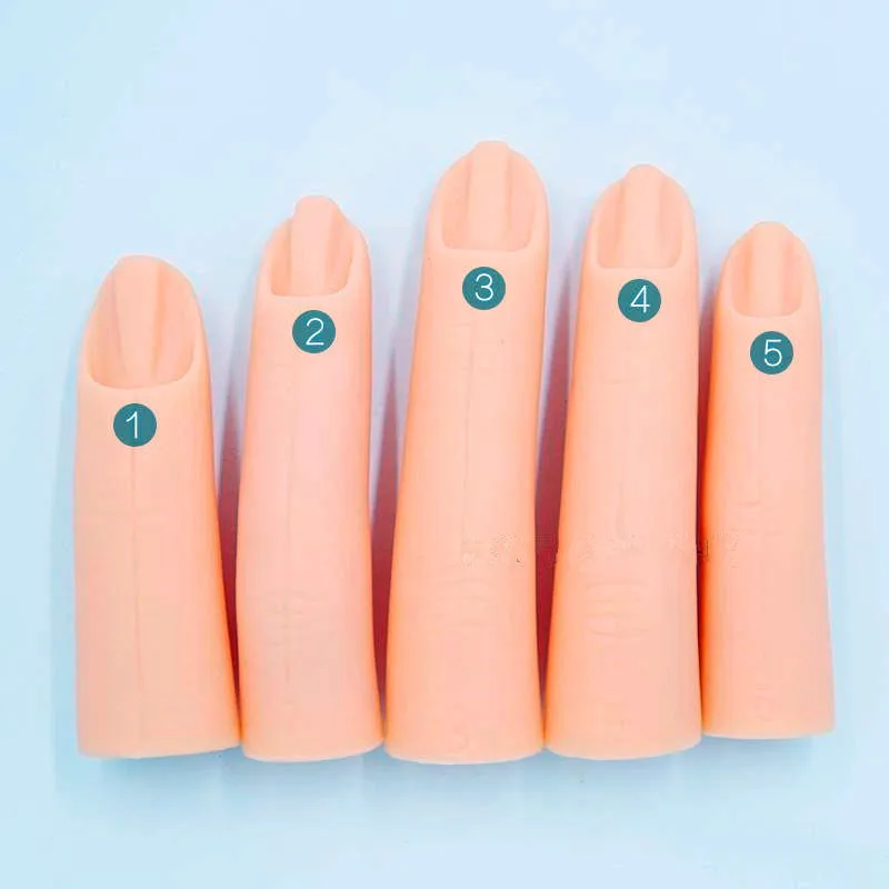 

5Pcs/Set Professional High Quality Silicone Practice Nail Art Training Hand Finger Fake Finger Manicure Tools