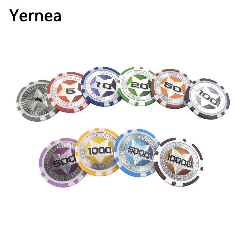 Yernea 1 шт. покер Пластик фишки для покера комплект настроить обломок игры 12g карты