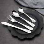 4 шт.компл. детская чайная ложка, вилка для кормления, нож, набор посуды из нержавеющей стали, детская посуда для обучения привычкам к еде, детская посуда