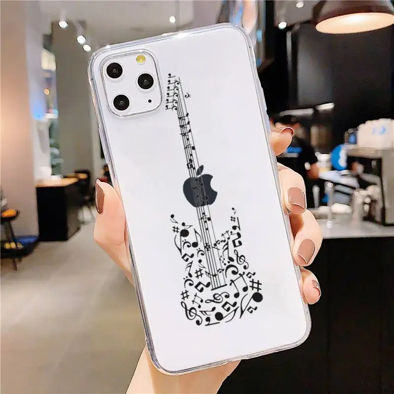 

Music violin notes funny Phone Case Transparent soft For iphone 5 5s 5c se 6 6s 7 8 11 12 plus mini x xs xr pro max