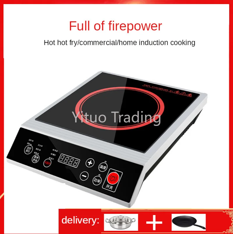 Intelligent Commercial Button Type 3500W Induction Cooker 9-speed Stir Fry Stove Canteen Restaurant Flat | Бытовая техника