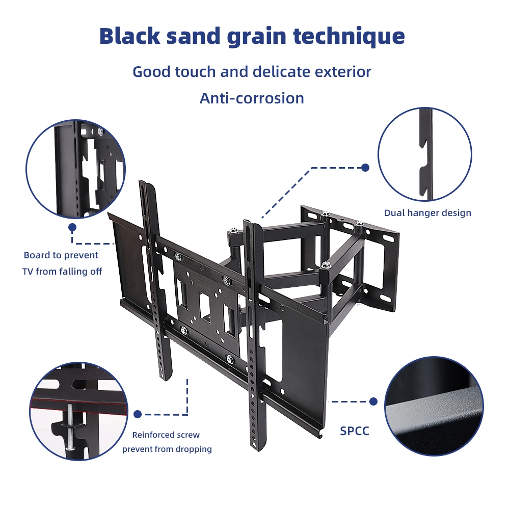 Сверхмощный настенный кронштейн для телевизора Выдвижной двойной поворотный 40 42