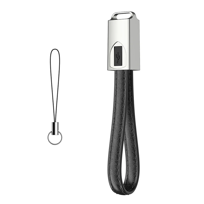 Keychain For Type C Модный кожаный браслет Micro usb type-C usb-кабель для iphone 8 samsung Android Phone power bank портативный переносной зарядный провод - Цвет: Keychain For Type C