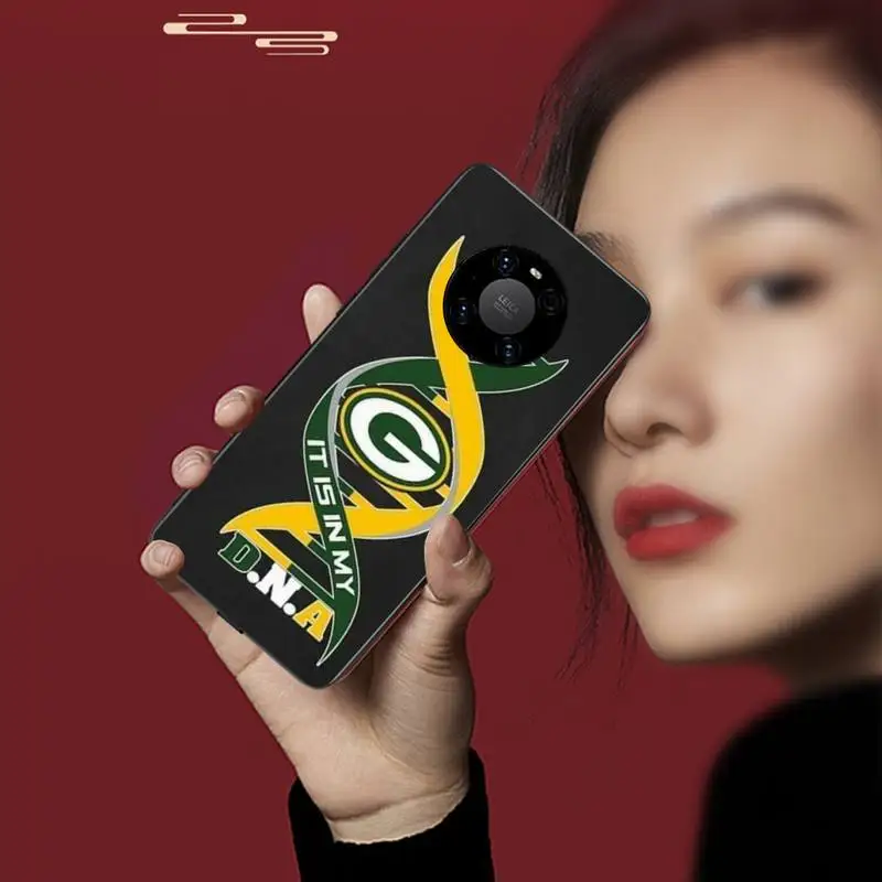 

0 Green Bay Packers Black TPU Phone Case For Huawei P20 30 40 Pro Mate 20x 30 40 Pro Nova6 7 Honor 9X 10