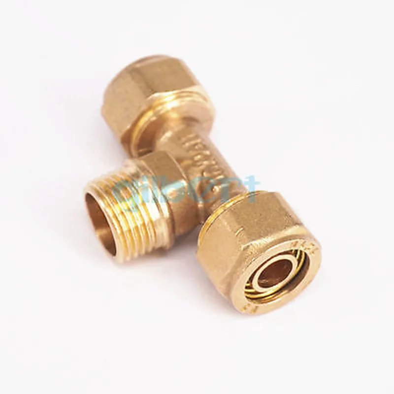 Компрессионный соединитель IDxOD x 1/2 &quotBSP для наружной трубы тройник из латуни 12x16