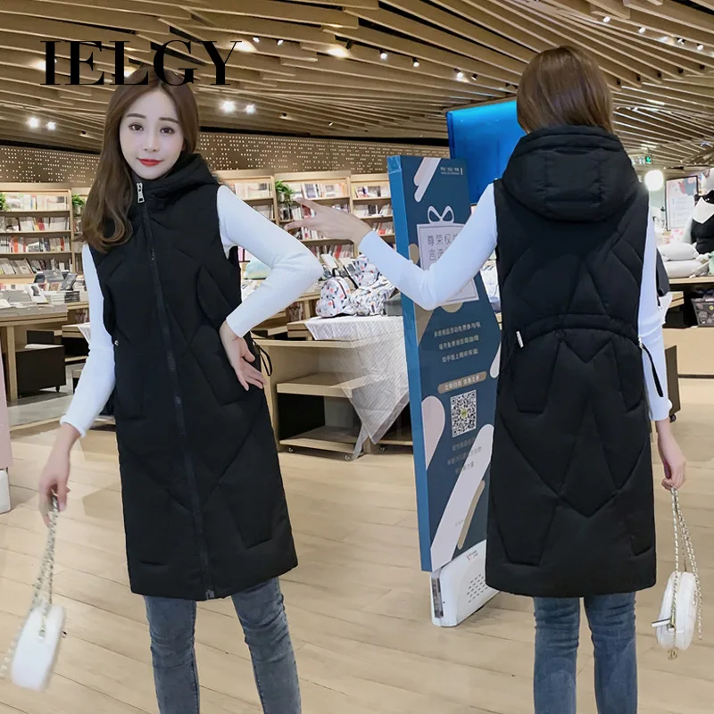 Женский зимний пуховой жилет длинная свободная Толстая куртка в Корейском стиле
