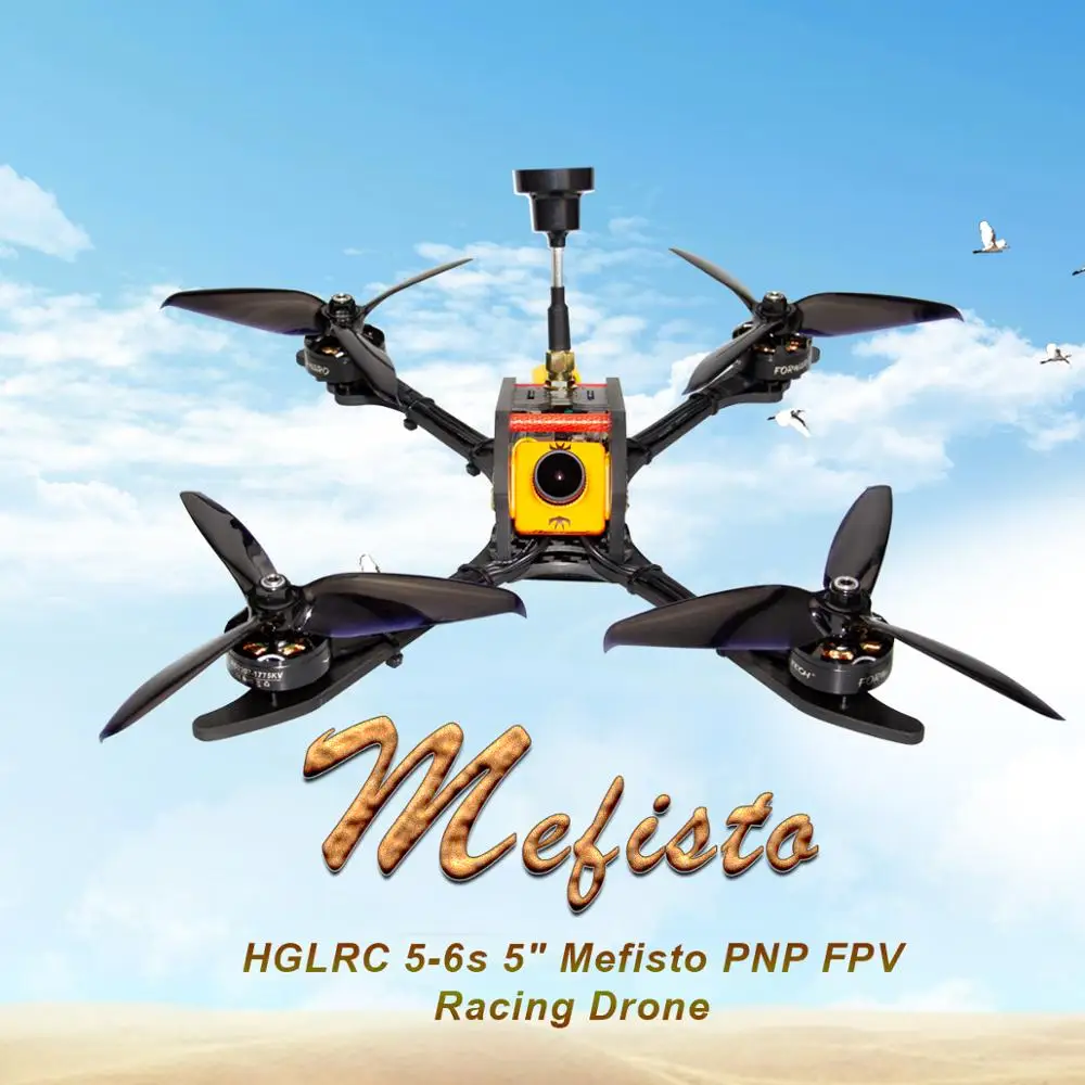 HGLRC Mefisto 226 мм 6S FPV BNF гоночный Дрон 2207 1775KV бесщеточный двигатель 60A Blheli 32 бит 4 в 1 ESC