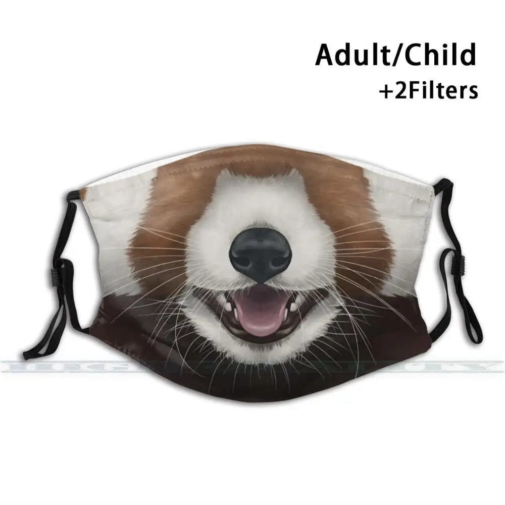 

Red Panda Face Fashion Print Reusable Funny Pm2.5 Filter Mouth Face Mask Red Panda Wah Animal Mask Furry Anthro