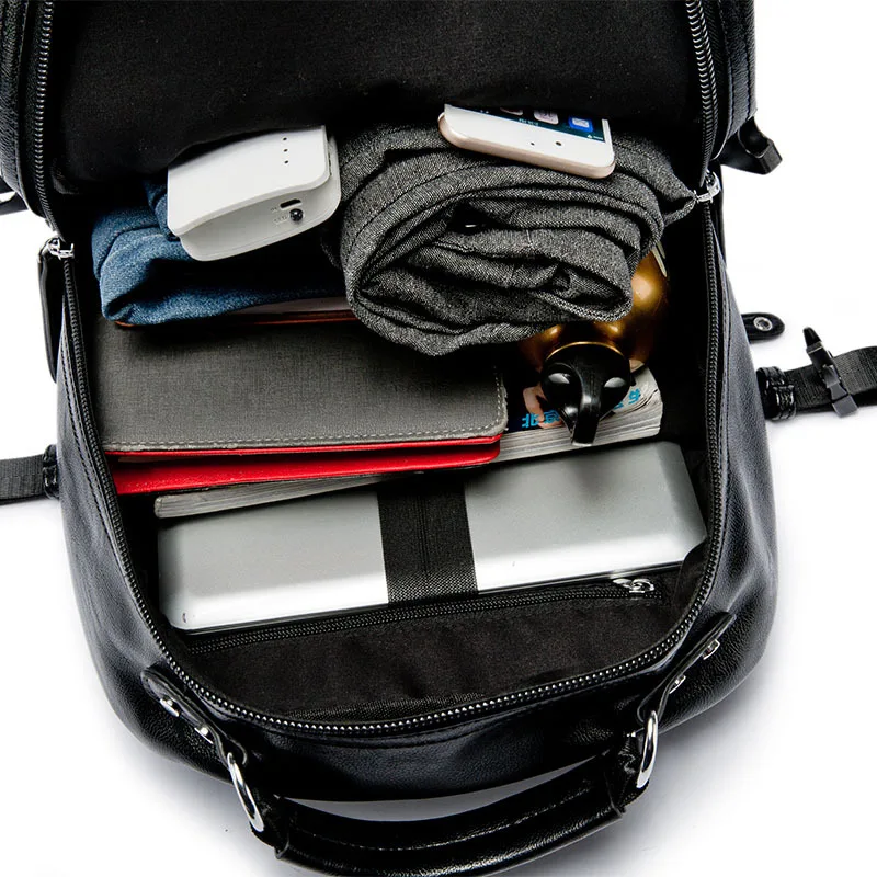 

Backpack men's new trend fashion style youth leather backpack large capacity leisure all-match bag men's laptop computer