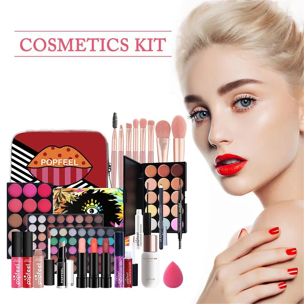 

27PCS Primary Makeup Set Beginner Complete Makeup Kit Beauty Cosmetic Kit Eyeshadow Lipstick Makeup Brush Mascara Concealer