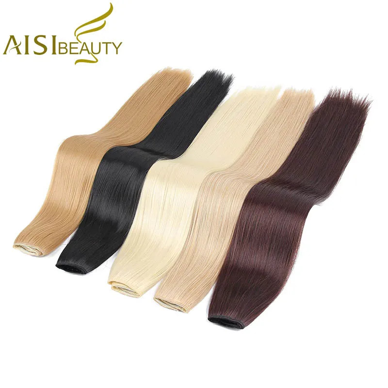 AISI BEAUTY, Синтетические длинные прямые волосы для наращивания, 5 зажимов, 1 шт., волосы для наращивания, высокотемпературные волосы для женщин