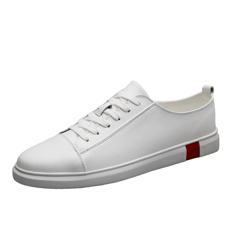 

Casual Shoes Lightweight Breathable Flats Shoes Luxury Brand Men's White Walking Sneakers New Fashion Men Genuine Leather