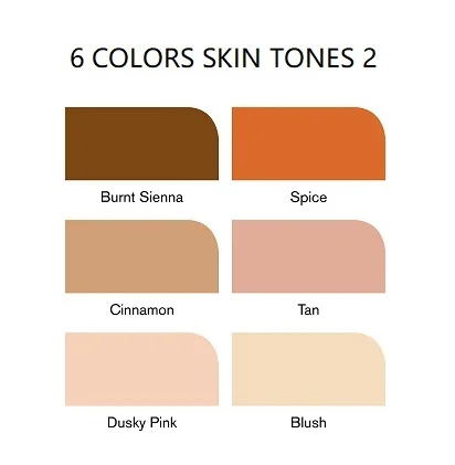 6 Colors SKIN Профессиональный маркер WINSOR& NEWTON, 6/12 цветов, двухсторонняя(с круглым носком и косой) ручка для рисования, маркер, товары для рукоделия - Цвет: 6 Colors SKIN