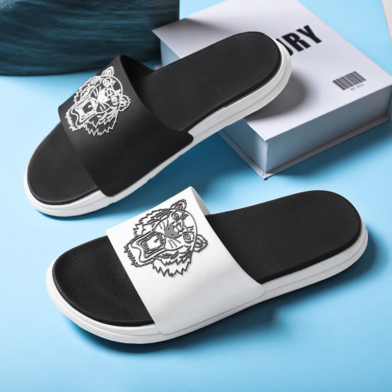 

Classic Brand Casual Water Shower Slippers Soft Bottom Kitchen Work Women Shoes Black Non-Slip Men Beach Slippers Size 35-45