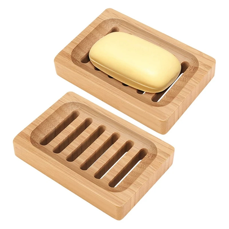 

Bamboo Soap Dish Rustic Bar Soap Holder Sponges Draining Tray for Shower Bathroom Bathtub Kitchen Countertop Accessories